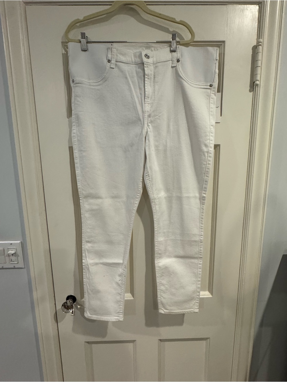 7 For All Mankind White Women's Maternity Skinny Jeans